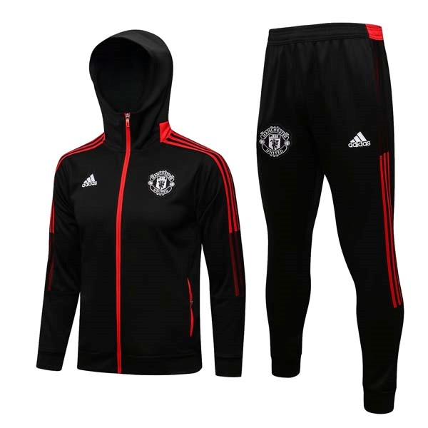 Chandal Con Capucha Manchester United 2022 Negro Rojo